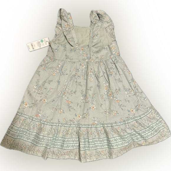 New Oshkosh Green Spring Floral Dress size 4T - Picture 2 of 3